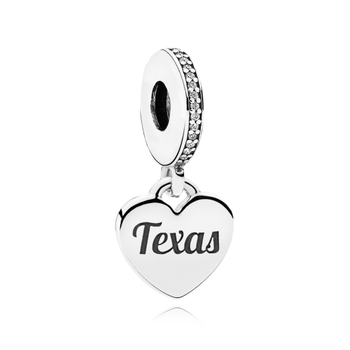 Texas Flag Heart Dangle Charm - Image 3