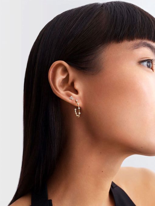 Pandora Era Lab-Grown Diamond Station Hoop Earrings - Image 6