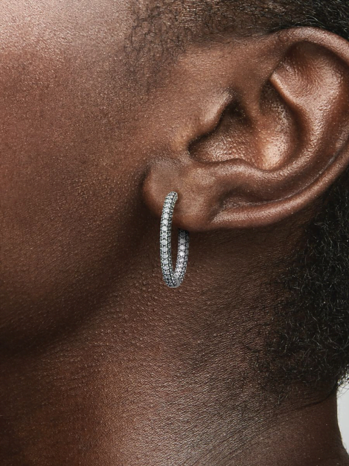 Pandora Timeless Pave Single-row Hoop Earrings - Image 2