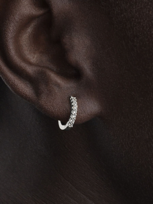 Pandora Era Lab-Grown Diamond Pave Hoop Earrings - Image 2