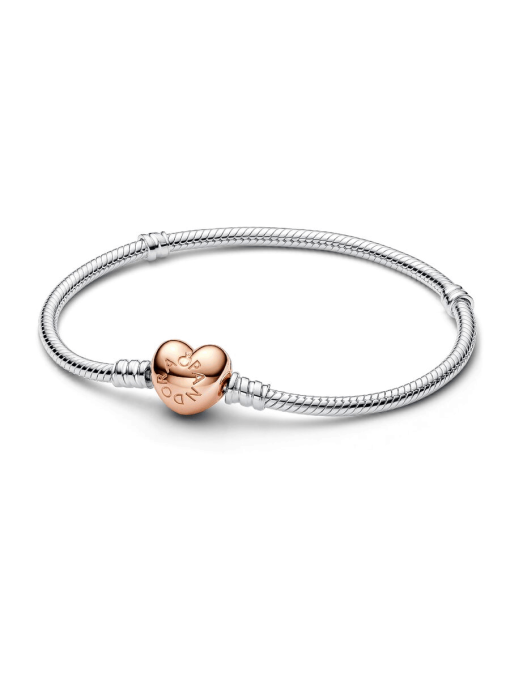 Moments Heart & Snake Chain Bracelet - Image 3