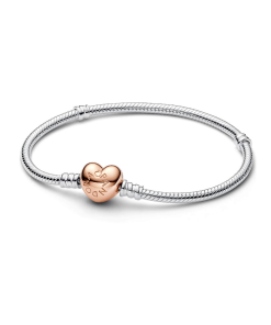 Moments Heart & Snake Chain Bracelet