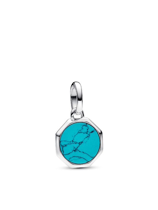 Turquoise Engravable Mini Medallion Charm Necklace Set - Image 4