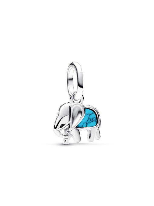 Turquoise-colored Elephant Mini Dangle Charm - Image 3