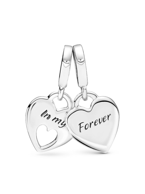 Double Heart Split Dangle Charm - Image 5
