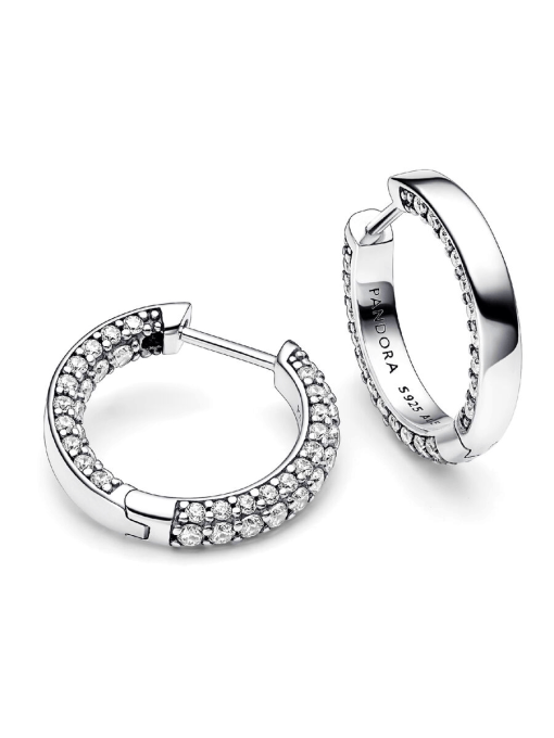 Pandora Timeless Pave Single-row Hoop Earrings - Image 5