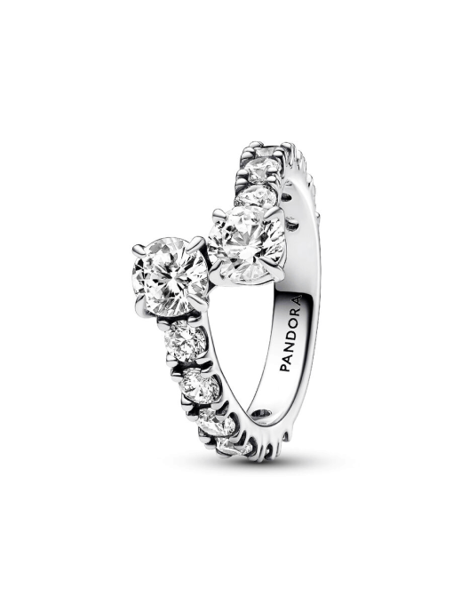 Sparkling Overlapping Band Ring - Image 3