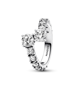Sparkling Overlapping Band Ring