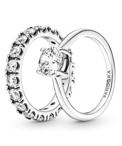 Light As Air Solitaire Stacking Ring Set