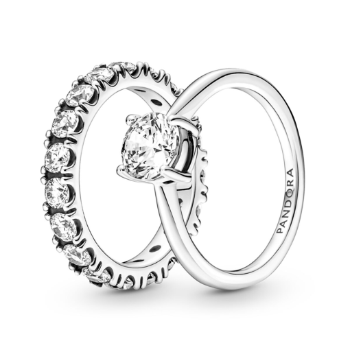 Light As Air Solitaire Stacking Ring Set