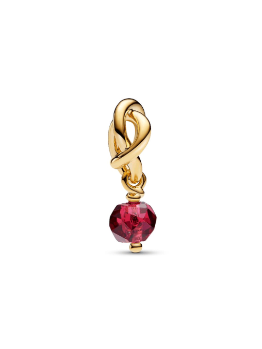 Faceted True Red Eternity Circle Dangle Charm - Image 4