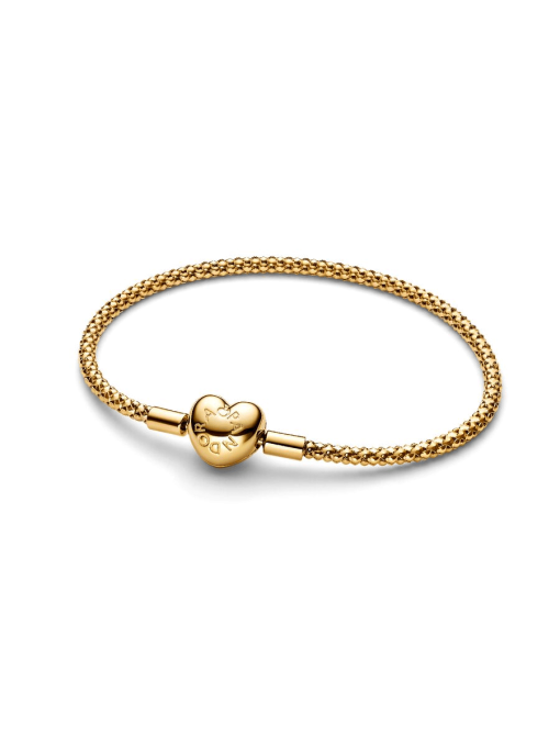 Heart Clasp Studded Chain Bracelet - Image 2