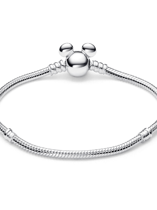 Disney Mickey Mouse Clasp Moments Snake Chain Bracelet - Image 5