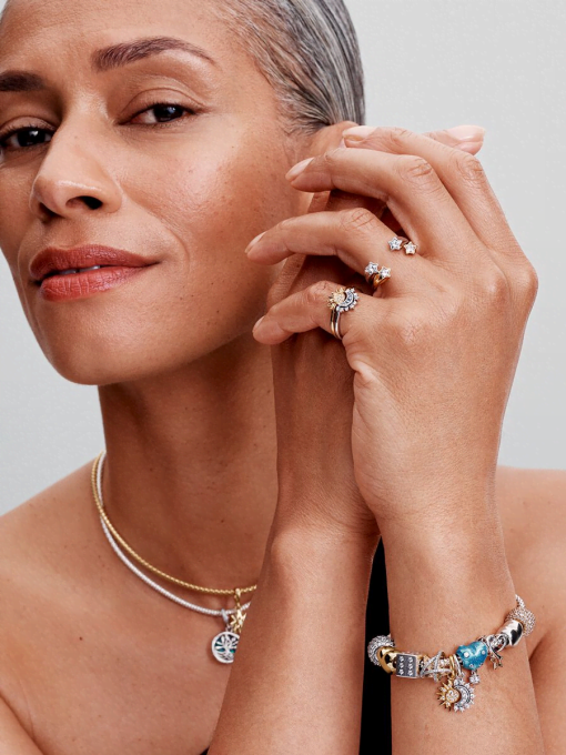 Celestial Blue Sparkling Moon Ring - Image 5