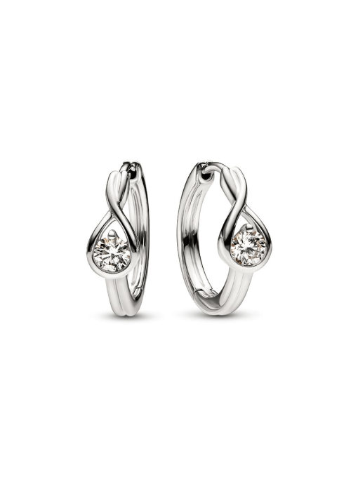 Pandora Infinite 14k White Gold Lab-grown Diamond Hoop Earrings - Image 3