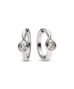 Pandora Infinite 14k White Gold Lab-grown Diamond Hoop Earrings