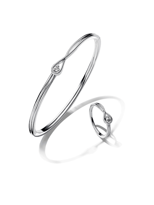Pandora Brilliance Lab-Grown Diamond Bangle Bracelet and Ring Set 0.30 carat tw Sterling Silver - Image 2