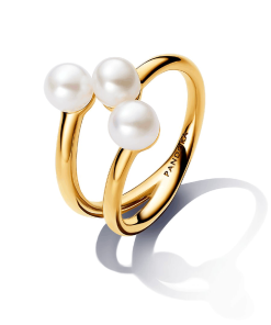 Treated Freshwater Cultured Pearl Open Ring