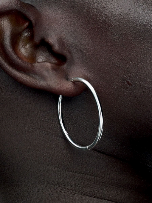 Pandora Moments 40 mm Charm Hoop Earrings - Image 2