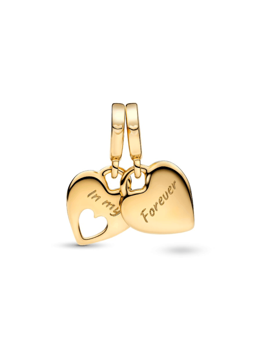 Double Heart Split Dangle Charm - Image 7