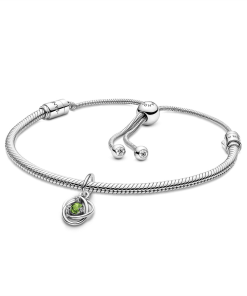 August Eternity Circle Dangle Charm Bracelet Set