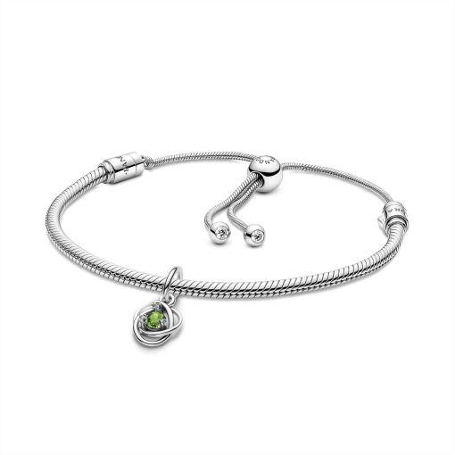 August Eternity Circle Dangle Charm Bracelet Set