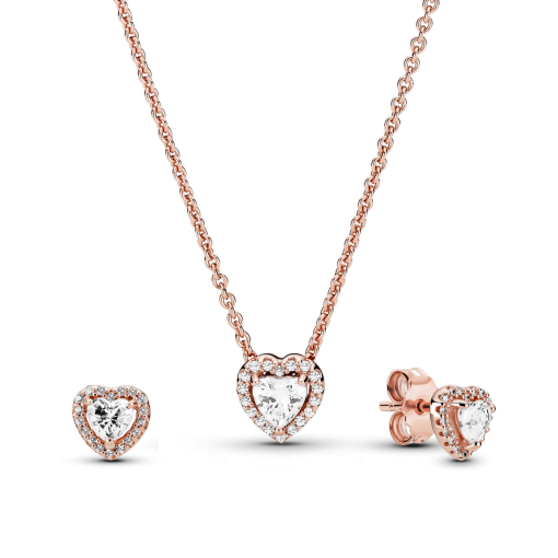 Elevated Heart Necklace & Earrings Set - Image 2