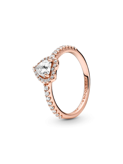 Sparkling Elevated Heart Ring - Image 3
