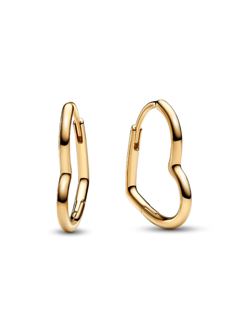 Asymmetrical Heart Hoop Earrings