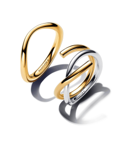 Two-Tone Intertwined Ring Set