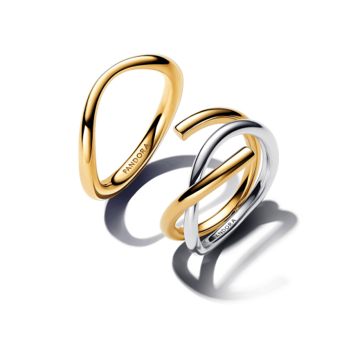 Two-Tone Intertwined Ring Set