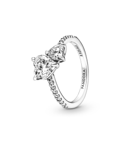 Double Heart Sparkling Ring
