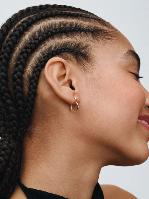 Asymmetrical Heart Hoop Earrings - Image 4