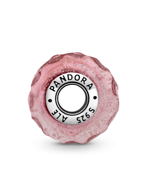 Wavy Fancy Pink Murano Glass Charm - Image 5