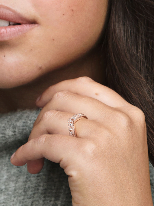 FINAL SALE - Sparkling Marquise Double Wishbone Ring - Image 2