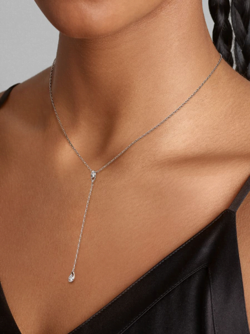 Pandora Infinite Sterling Silver Lab-grown Diamond Drop Necklace - Image 2