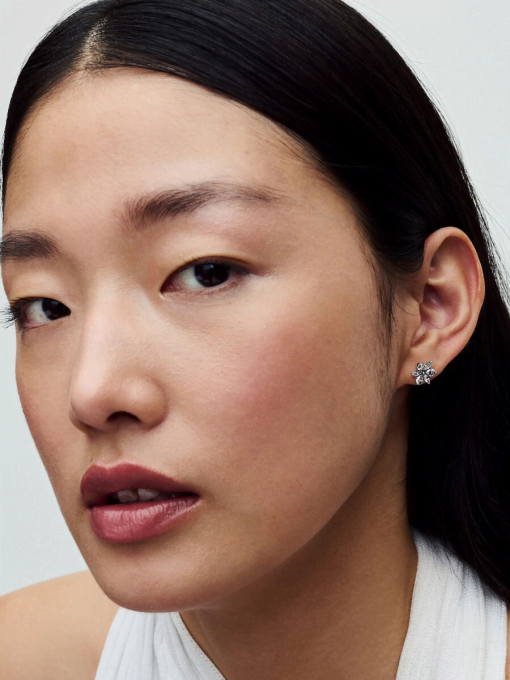 Sparkling Herbarium Cluster Stud Earrings - Image 4