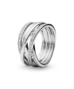 Sparkling & Polished Lines Ring