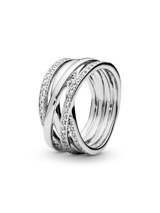 Sparkling & Polished Lines Ring