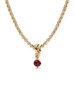 January Eternity Circle Dangle Charm Necklace Set