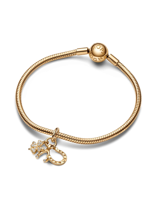 Lucky Clover, Wishbone & Horseshoe Dangle Charm - Image 6