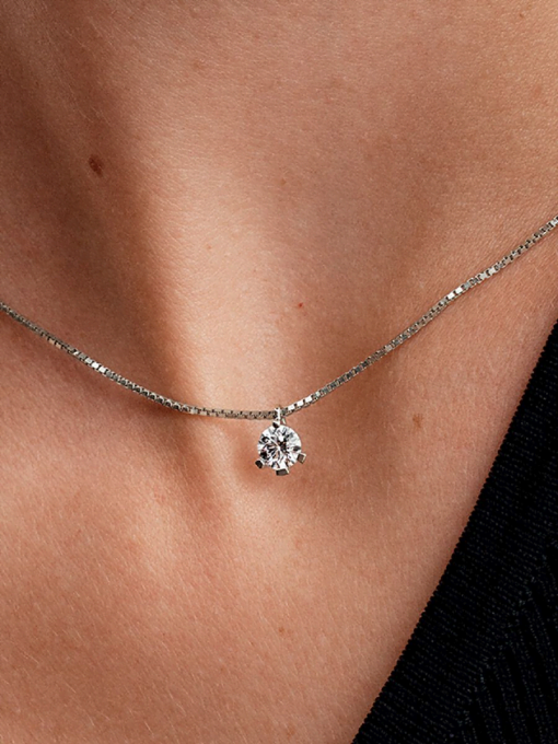 Pandora Nova 14k White Gold Lab-grown Diamond Pendant Necklace - Image 2