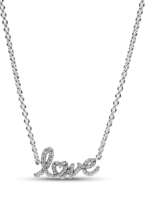Sparkling Handwritten Love Collier Necklace - Image 2