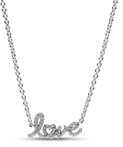 Sparkling Handwritten Love Collier Necklace