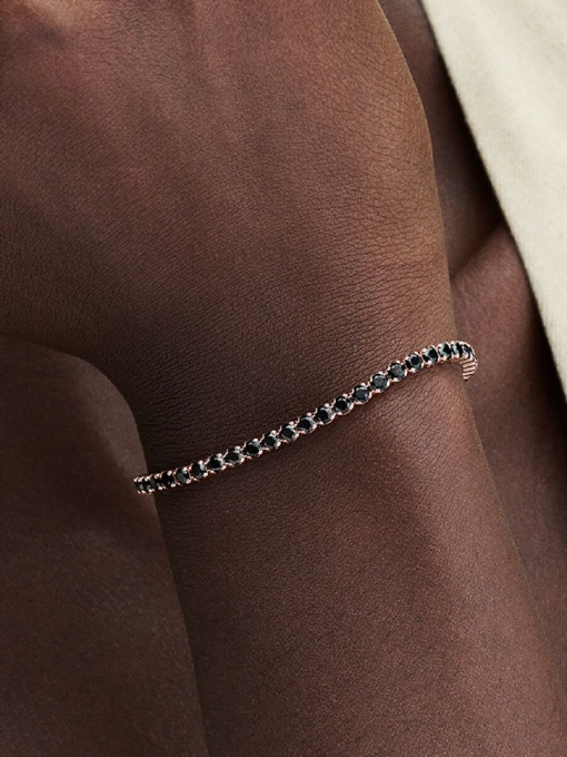 Black Sparkling Tennis Bracelet - Image 2