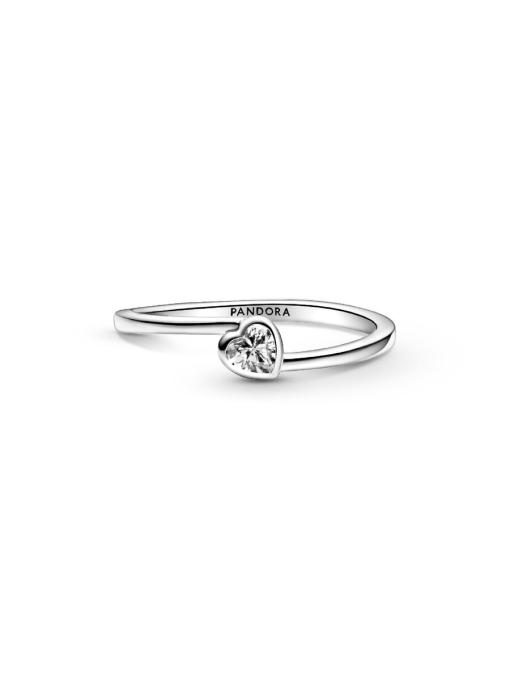 Clear Tilted Heart Solitaire Ring - Image 7