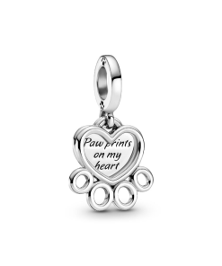 Hearts & Paw Print Dangle Charm