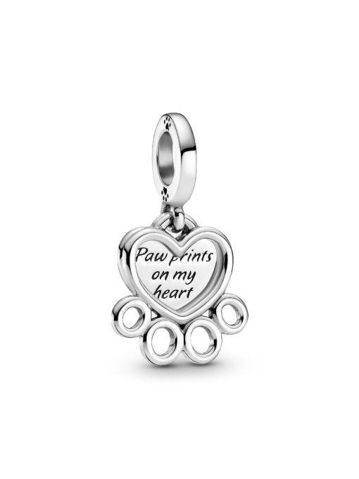 Hearts & Paw Print Dangle Charm