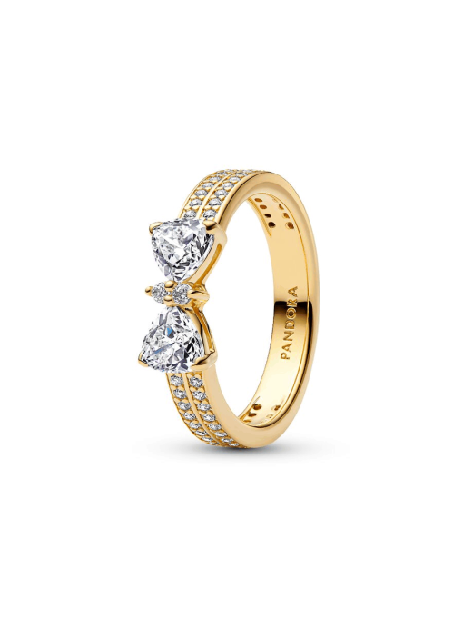Sparkling Bow Double-row Ring - Image 2