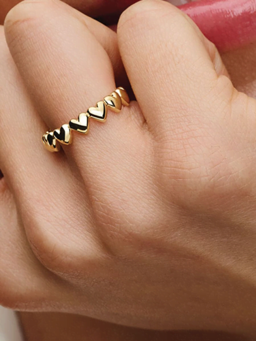 Row of Hearts Ring - Image 2